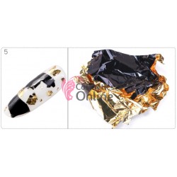 Foite subtiri colorate pentru decor unghii FSU05 Black Gold